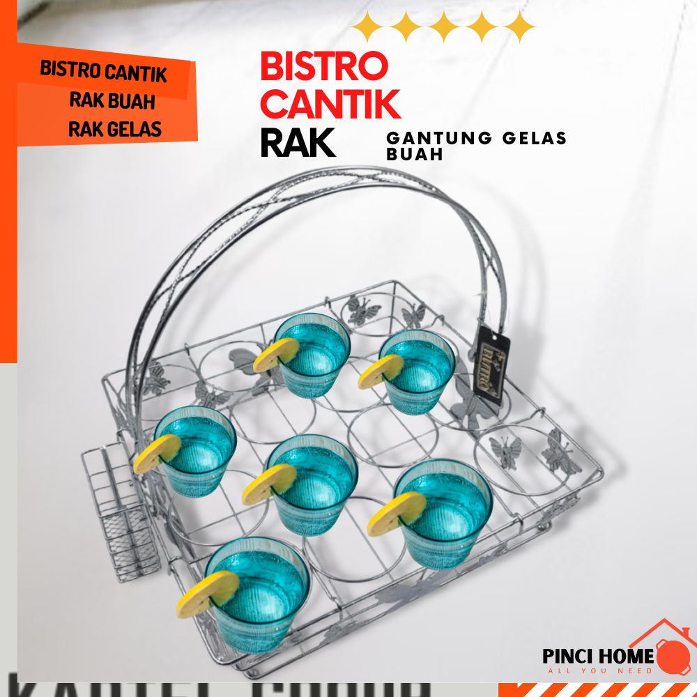 Keranjang Aqua Gelas Stainless Rak Gelas Wadah Gelas