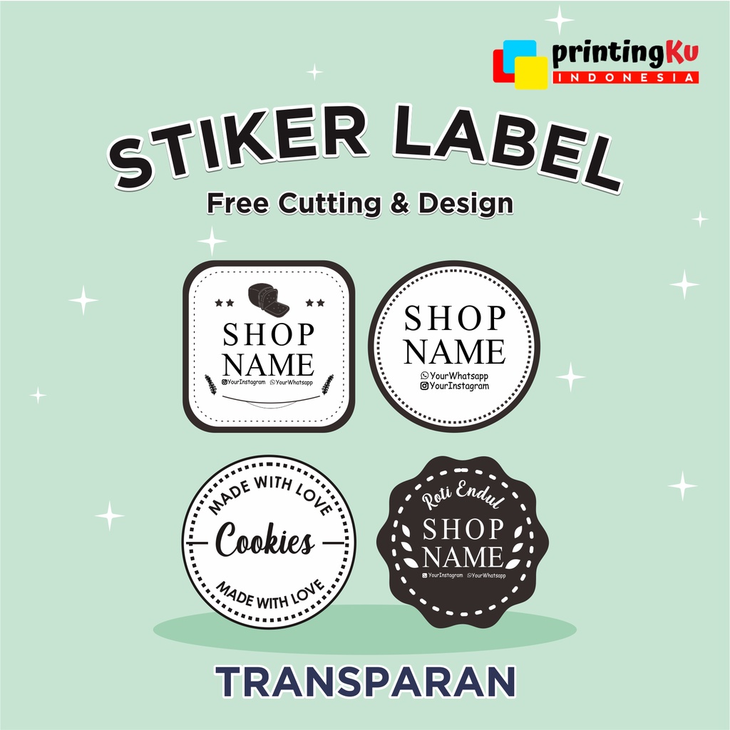 

STIKER LABEL TRANSPARAN BERKUALITAS/STIKER LABEL PRODUK MAKANAN DAN MINUMAN