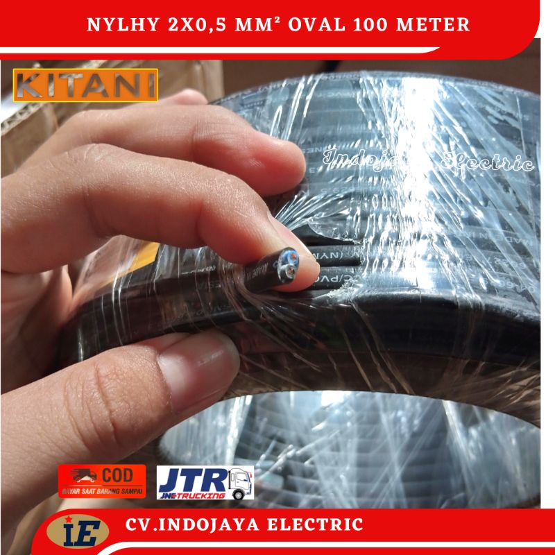 Kabel NYLHY Kitani 2x0,5 Oval Panjang Kabel 50 meter Kabel Serabut kabel body kabel kelistrikan motor dan mobil kabel 2 jalur kabel kelistrikan kapal