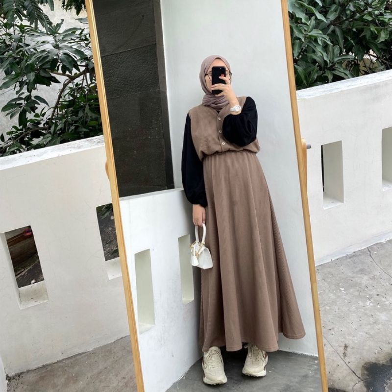 Waffle Cella Overall Latte Outfix