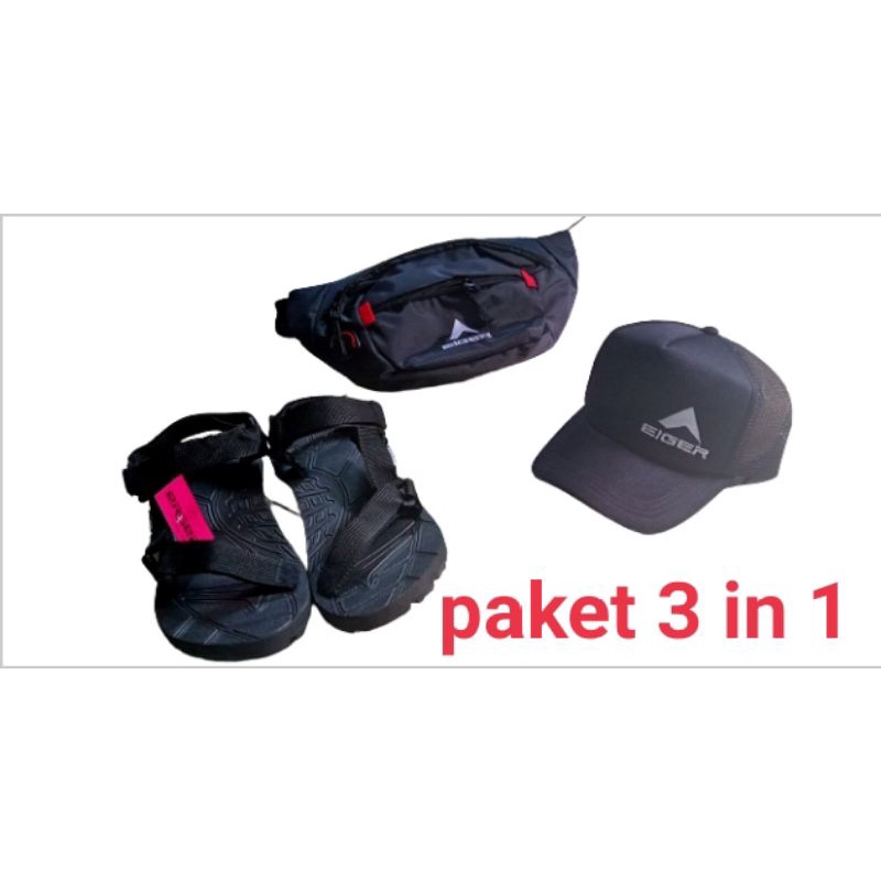 PAKET 3 in 1 MURAHHH/sandal,tas,topi/set tas,topi,sandal murah