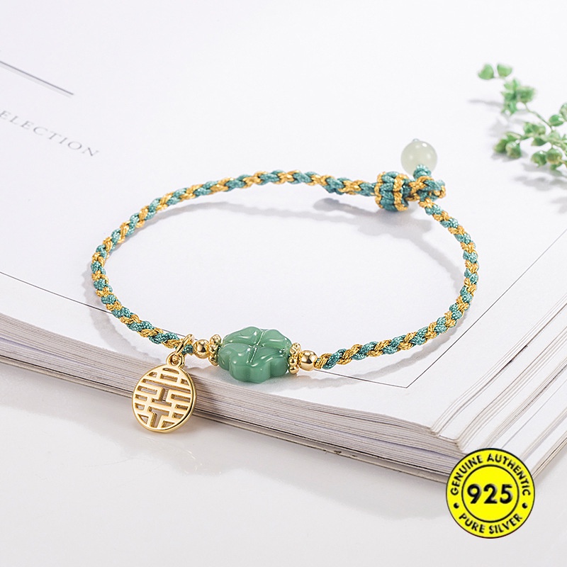 Gelang Giok Clover 18K Untuk Wanita