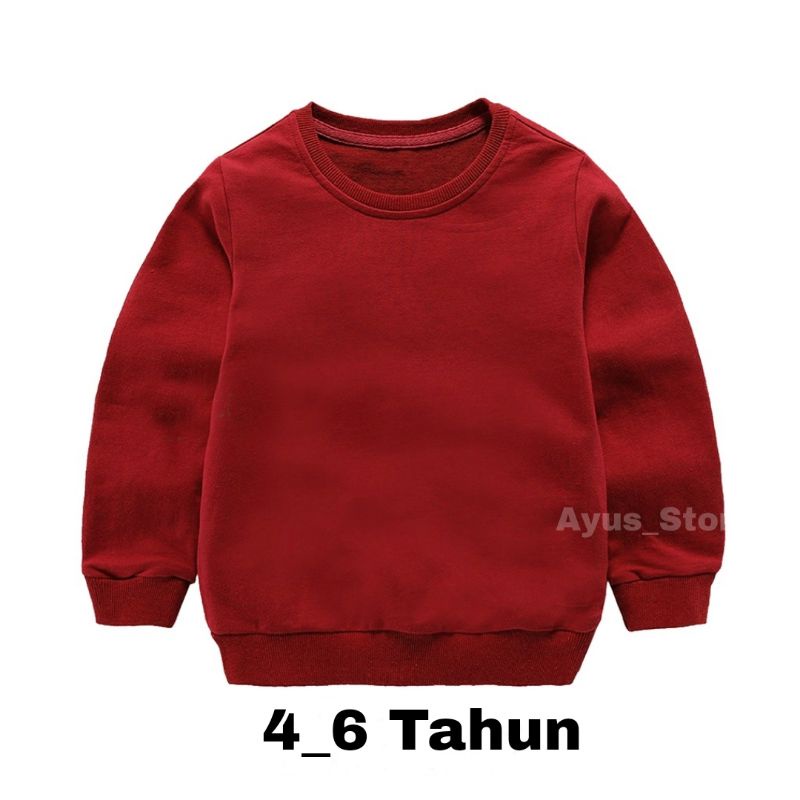 SWEATER ANAK POLOS LAKI LAKI / SWEATER ANAK POLOS WANITA /  SWEATER CREWNECK POLOS / jaket anak