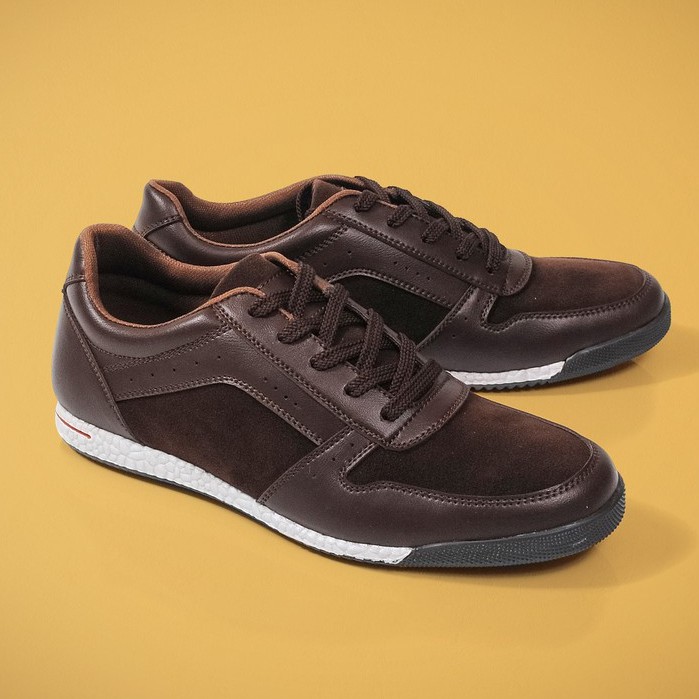 Haze Brown | Sepatu Casual Sneakers Running Boost Ori Pria Cowok Lokal Footwear Lari | FORIND Volve