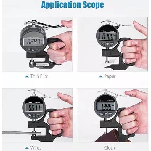 Thickness Gauge Digital Alat Ukur Ketebalan Logam Plastik Kertas Kawat