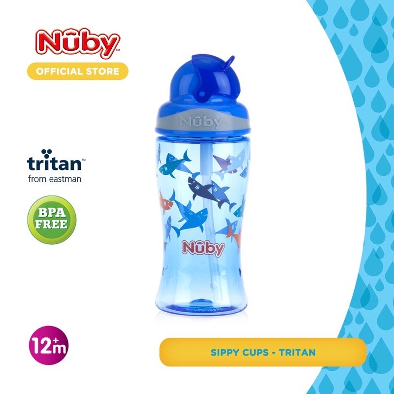 Nuby Thirsty Kids Flip It Boost - Botol Minum Anak 360ml Sport Bottle