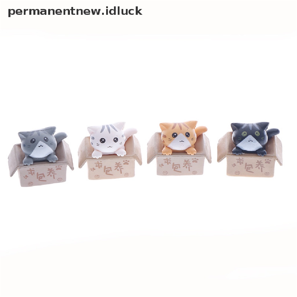 1 Pc Ornamen Miniatur Kucing Mini Bahan Resin Gaya Mediterrania