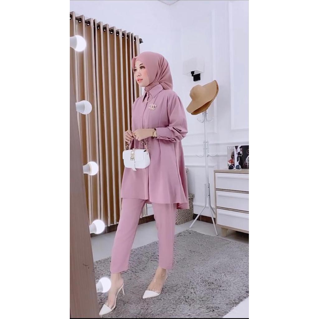 Sauna_Fashion.id / One Set Setelan Polos Wanita Terbaru 2021 // Setcel Wanita Model Korean Style Pak