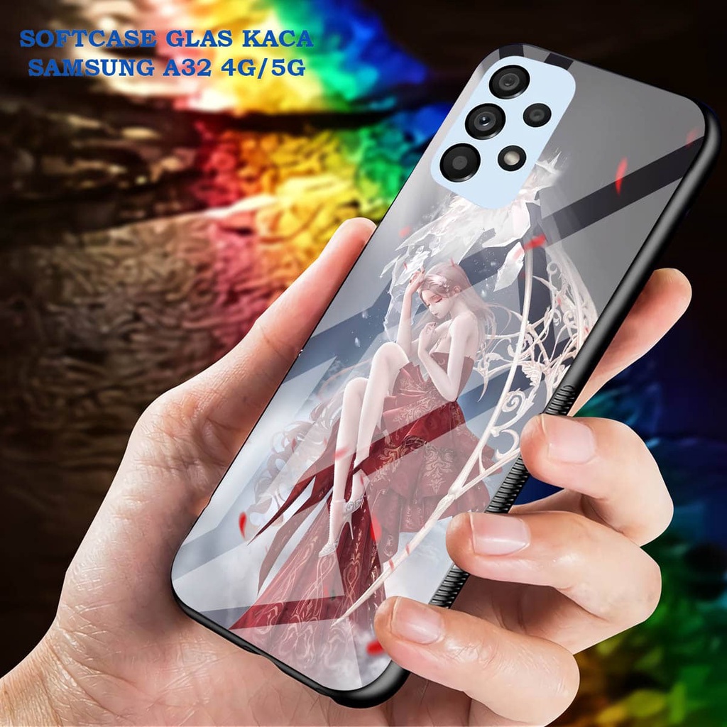 Softcase Glass Kaca SAMSUNG A32 [4G]- Case Hp Pelindung Handphone SAMSUNG A32 [5G] [ A53]