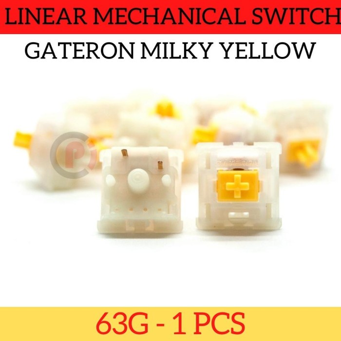 Gateron Milky Yellow Linear Mechanical Switch RGB 63g 1 PCS V2