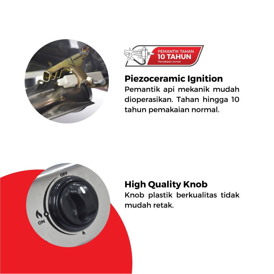 Maspion MKG-732 FSEF Gas Stove - Kompor Gas 2 Tungku (Stainless Steel)