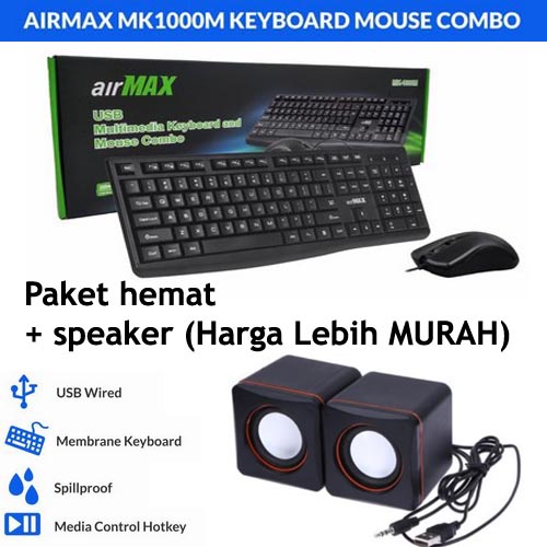 ITSTORE  cod keyboard Mouse USB airmax free Mousepad Speaker combo opaket hemat