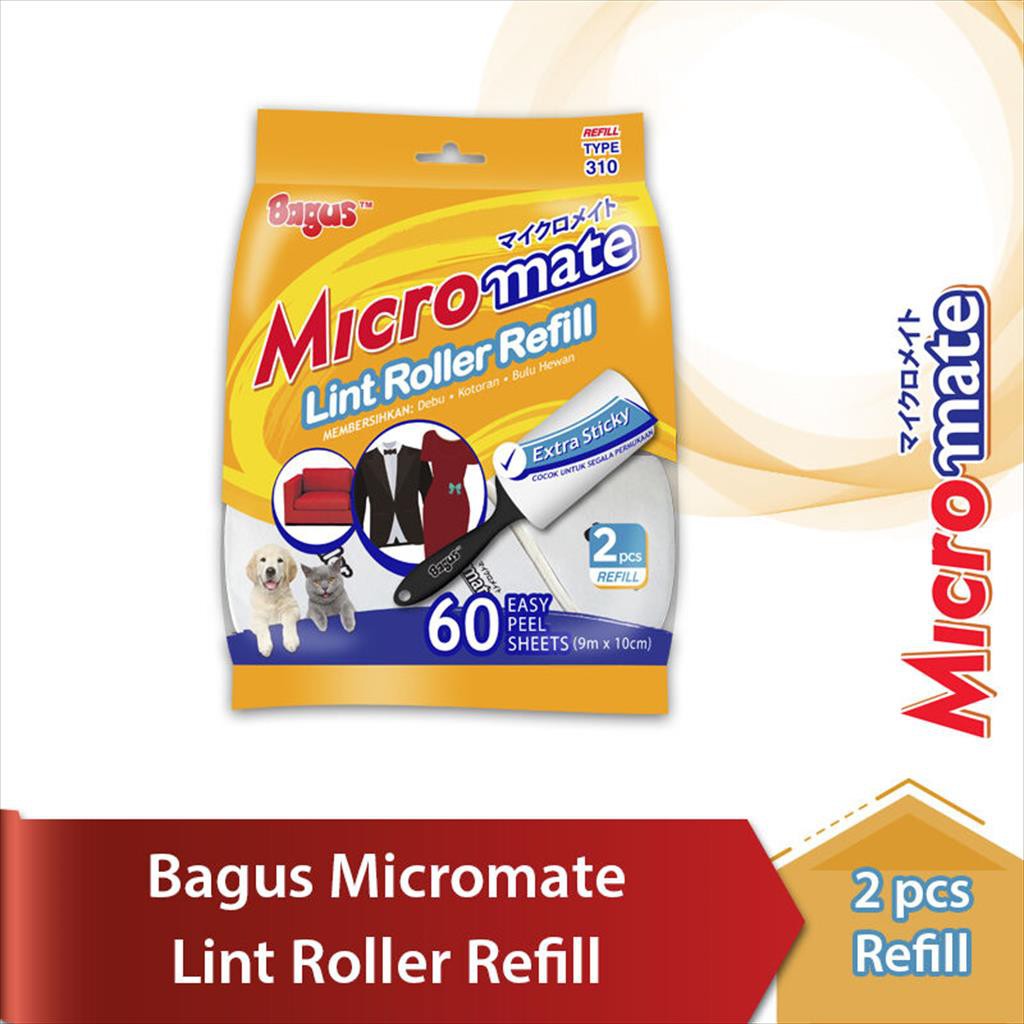 Bagus Micromate Lint Roller  Refill 2s 310 pengangkat debu dan bulu