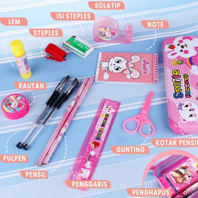 

(belehale) - Pencil Set Lengkap Alat Tulis Anak Sekolah 12 in 1 set