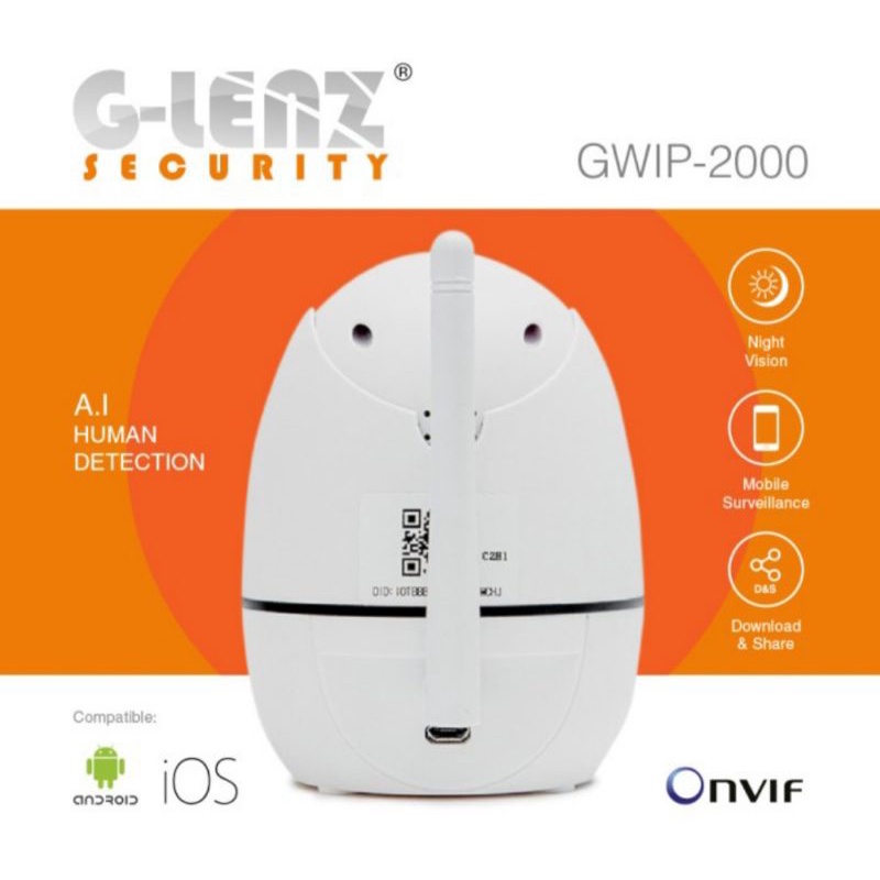 GLENZ SMART IP CAMERA CCTV PTZ - GWIP 2000 (Full HD 3MP)