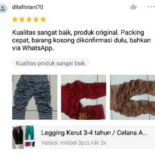 Legging Kerut 6-24 bulan / Celana Bayi Anak Perempuan Murah Adem Size S - ALEXA GROSIR