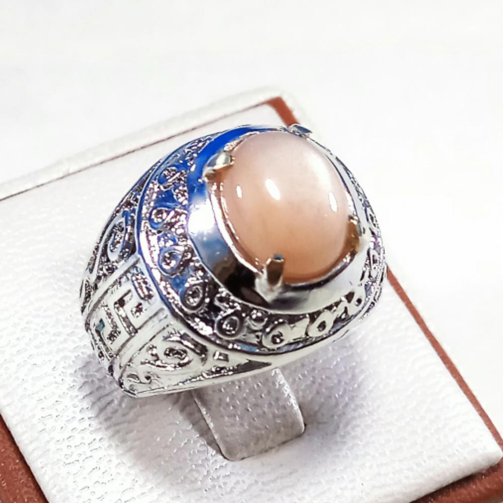 CINCIN BATU AKIK PERMATA NATURAL SUN STONE MINI SIZE KANTORAN