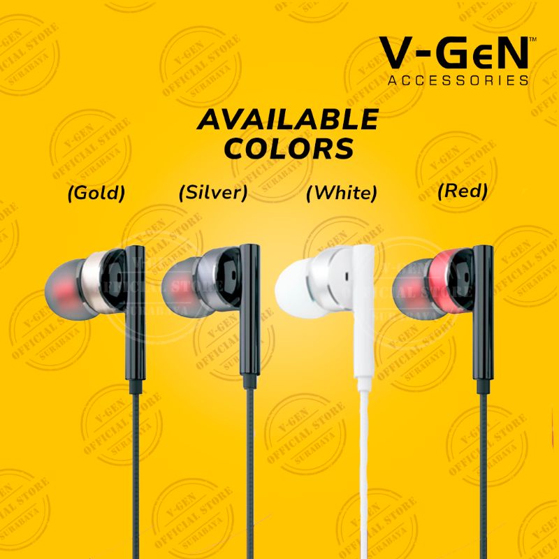 Headset Murah V-GeN VEP1-23 Wired Earphone Headset Stereo Sound EXTRA BASS