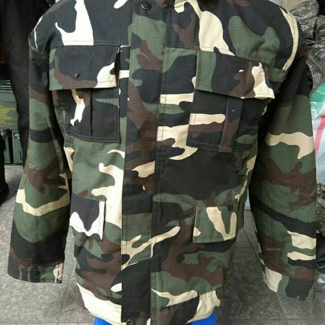 Jaket Loreng Army Us Woodland