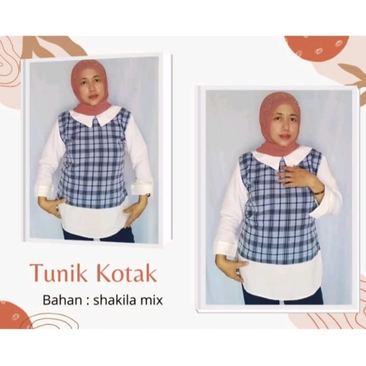 Tunik import | Atasan | Blouse kemeja | shakila mix kotak