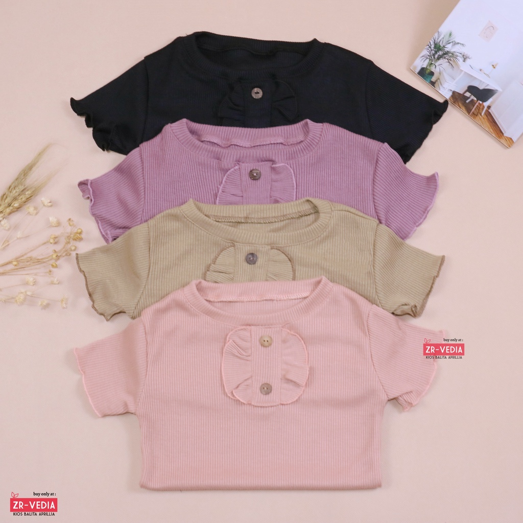 Alesha Knit Wear uk 2-5 Years / Kaos Anak Bahan Cotton Rib Tebal Stretch Atasan Balita 2-5 Tahun Blouse Polos Perempuan