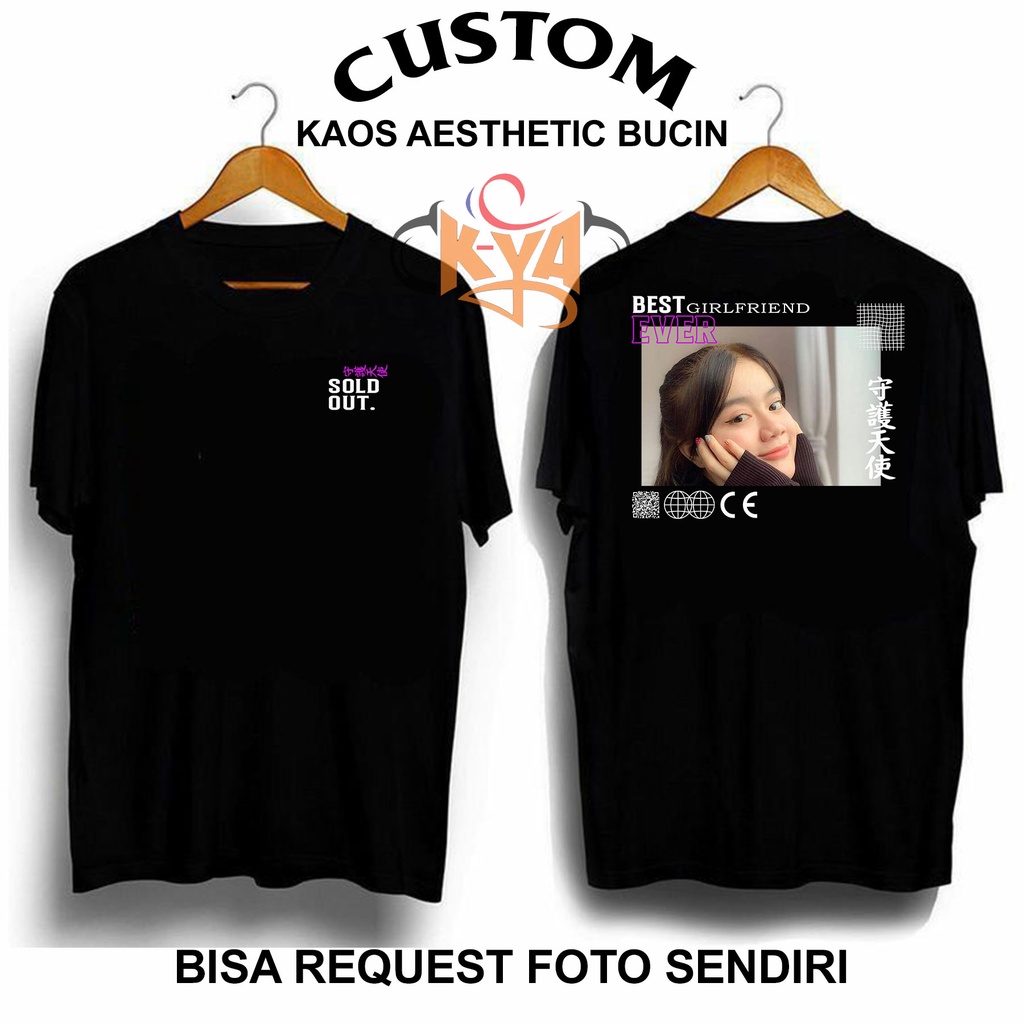 K-YAA - Kaos Custom Foto Pasangan Pacar / Kaos Streetwear Bisa Request Foto pacar ,keluarga Ready
