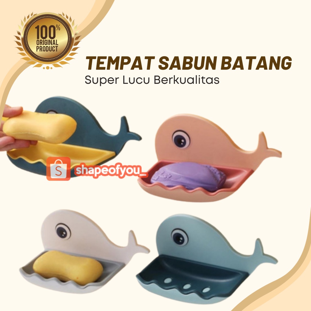 Tempat Sabun Batang Model Ikan Paus Lucu Soap Holder Kamar Mandi