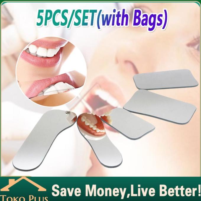 5Pcs/Set Dental Cermin Intraoral Kaca Intra Oral Rhodium Mirror