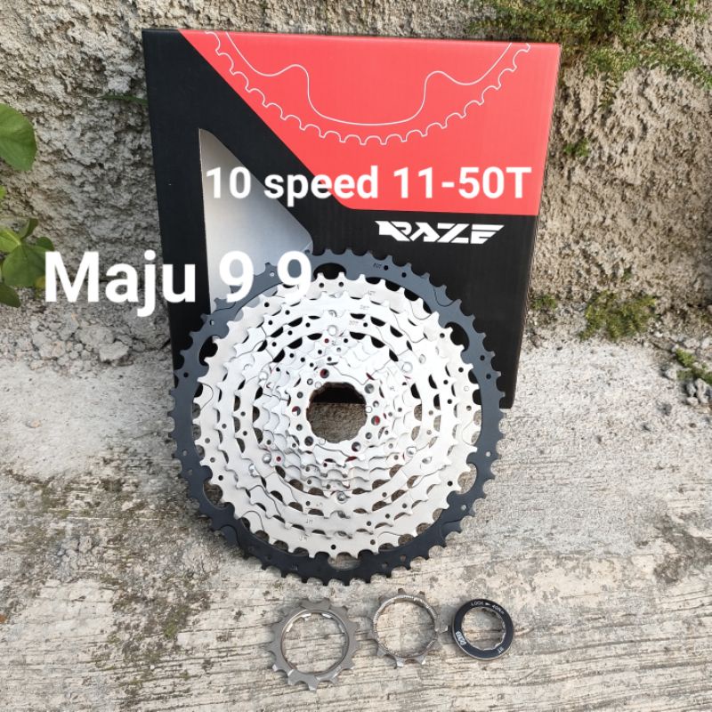 Sprocket Casette Raze 10 speed 11-50T Model Slop Asli Original