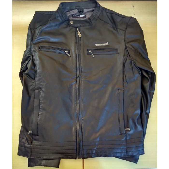 MOTOR-JAKET- HONDA LEATHER JACKET  BLACK -JAKET-MOTOR.