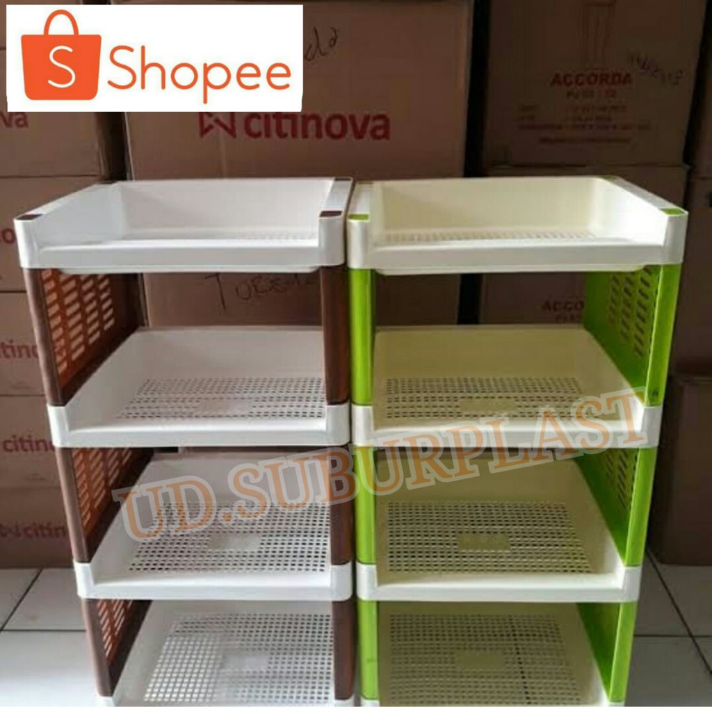  Rak  Plastik  Rak  Serbaguna susun 4 rak  buku  Shopee Indonesia