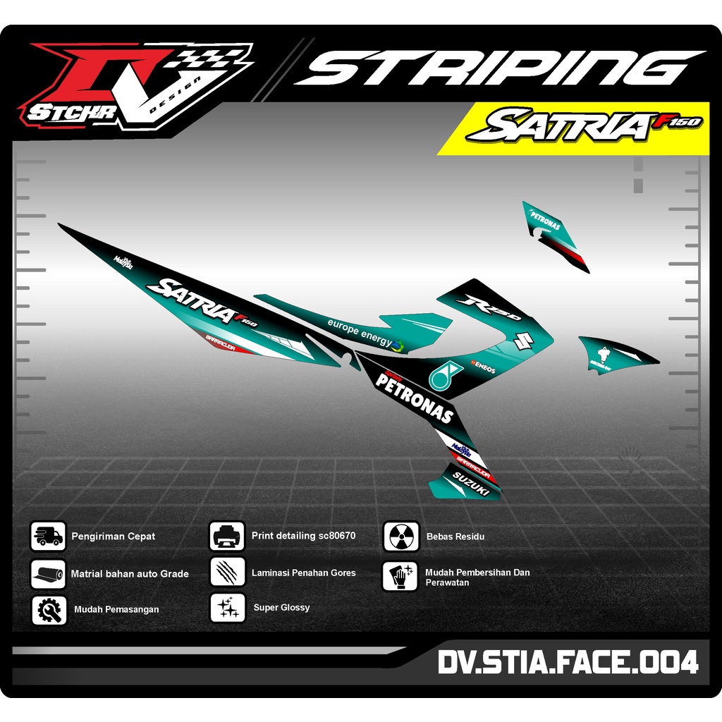 STRIPING SATRIA FU 150 PETRONAS -STICKER VARIASI SATRIA FU FACELIFT PETRONAS DV-04