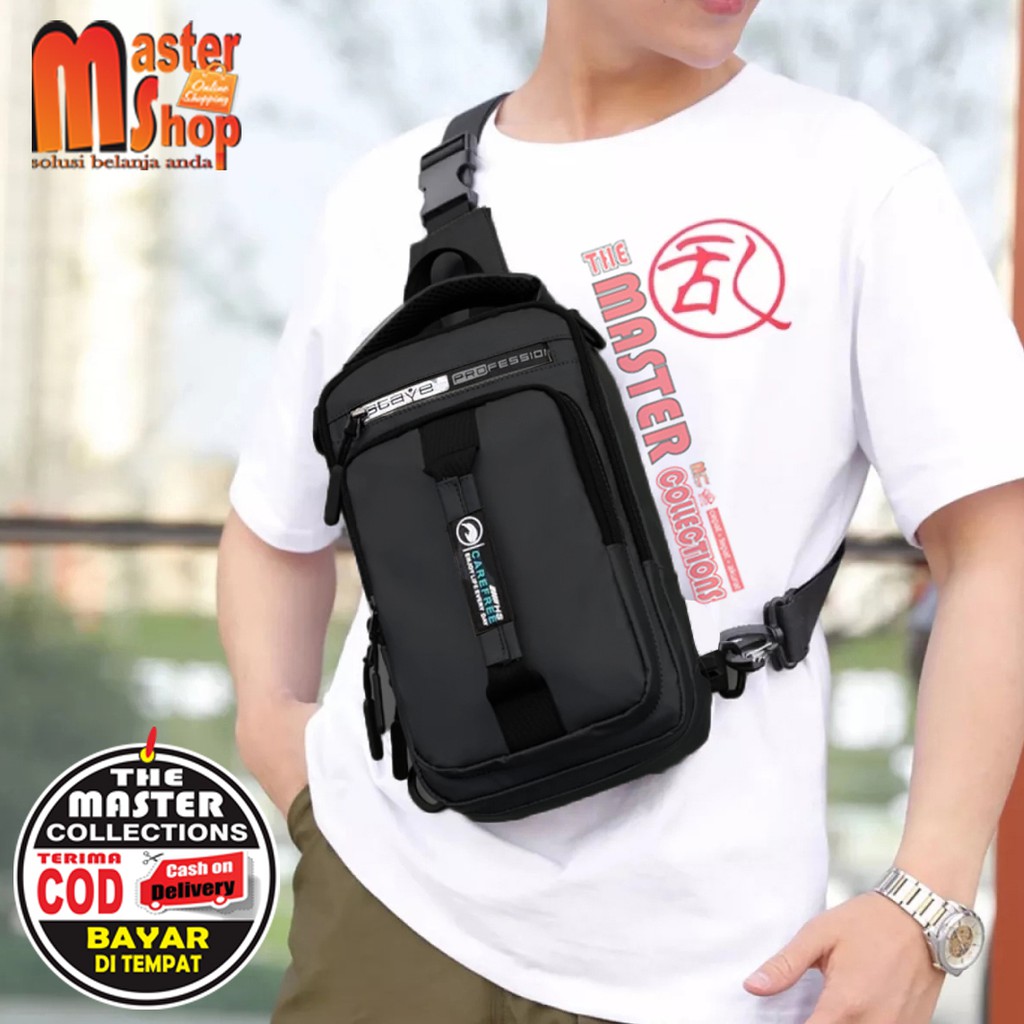 Tas Waistbag Pria Import  / Tas Selempang / Sling Bag / Tas Multifungsi Ransel dan Selempang
