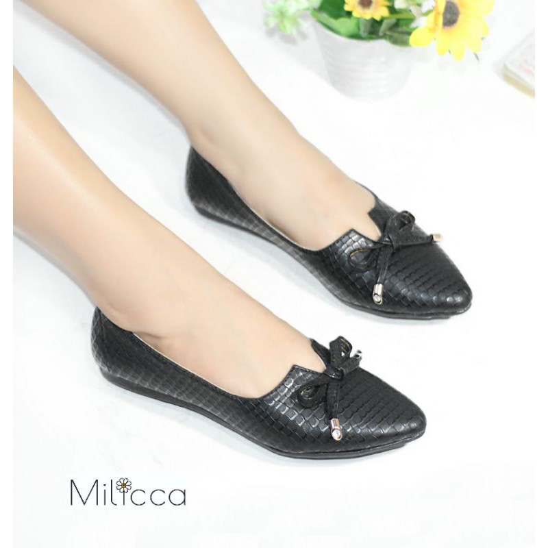 Milicca Clorita Sepatu Flat wanita Flat Shoes Sol Karet