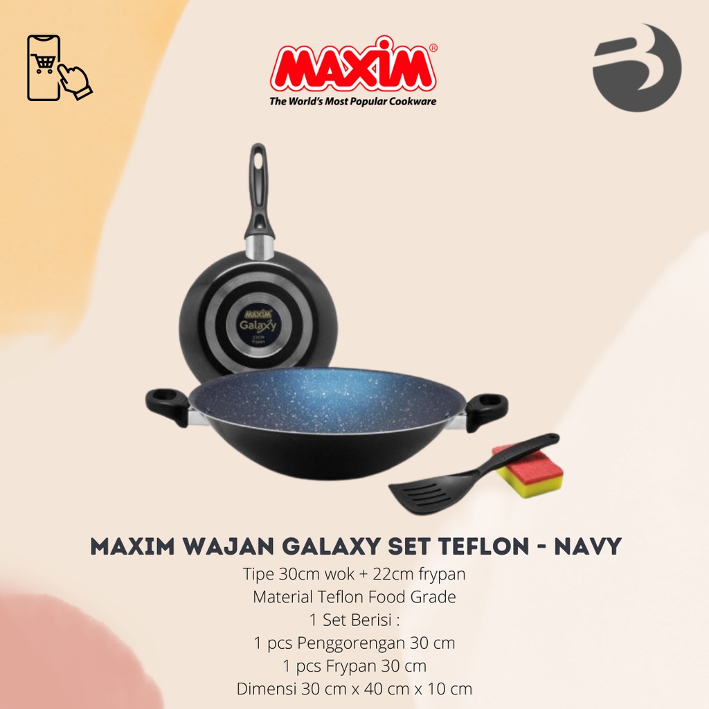 Maxim Wajan Galaxy Set Teflon - Navy