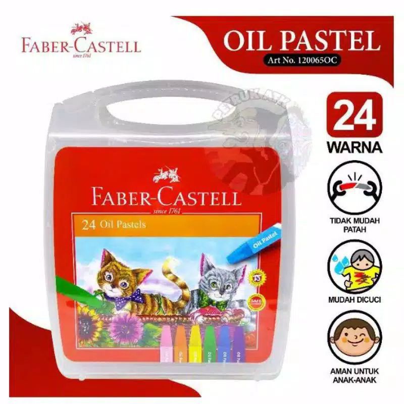 

faber castell crayon oil pastel kucing 24,18,12