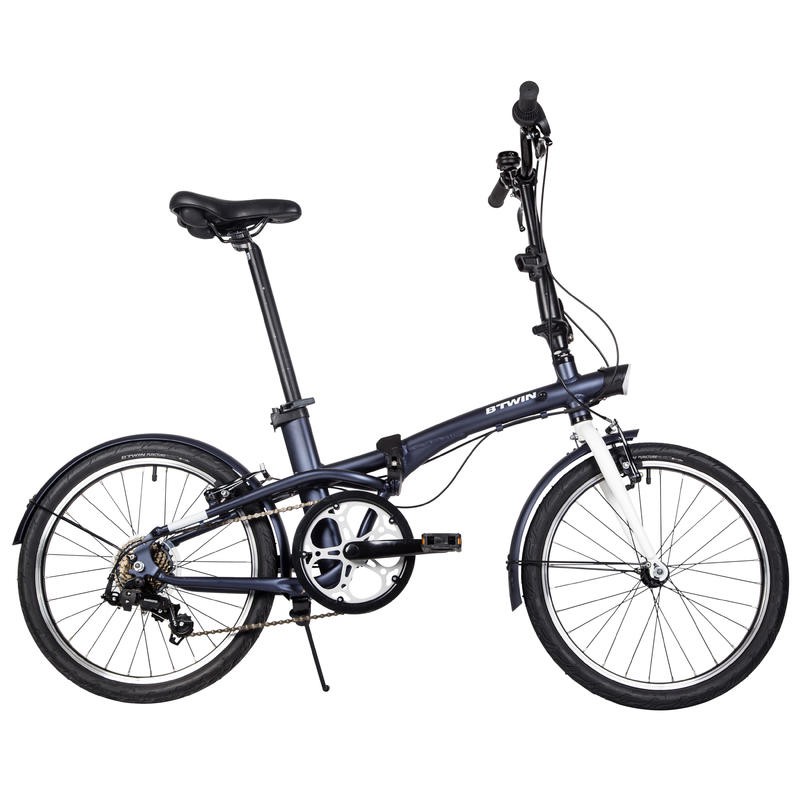 BTWIN Tilt 500 Hoptown Sepeda Lipat 20 Inch Folding Bike - Navy