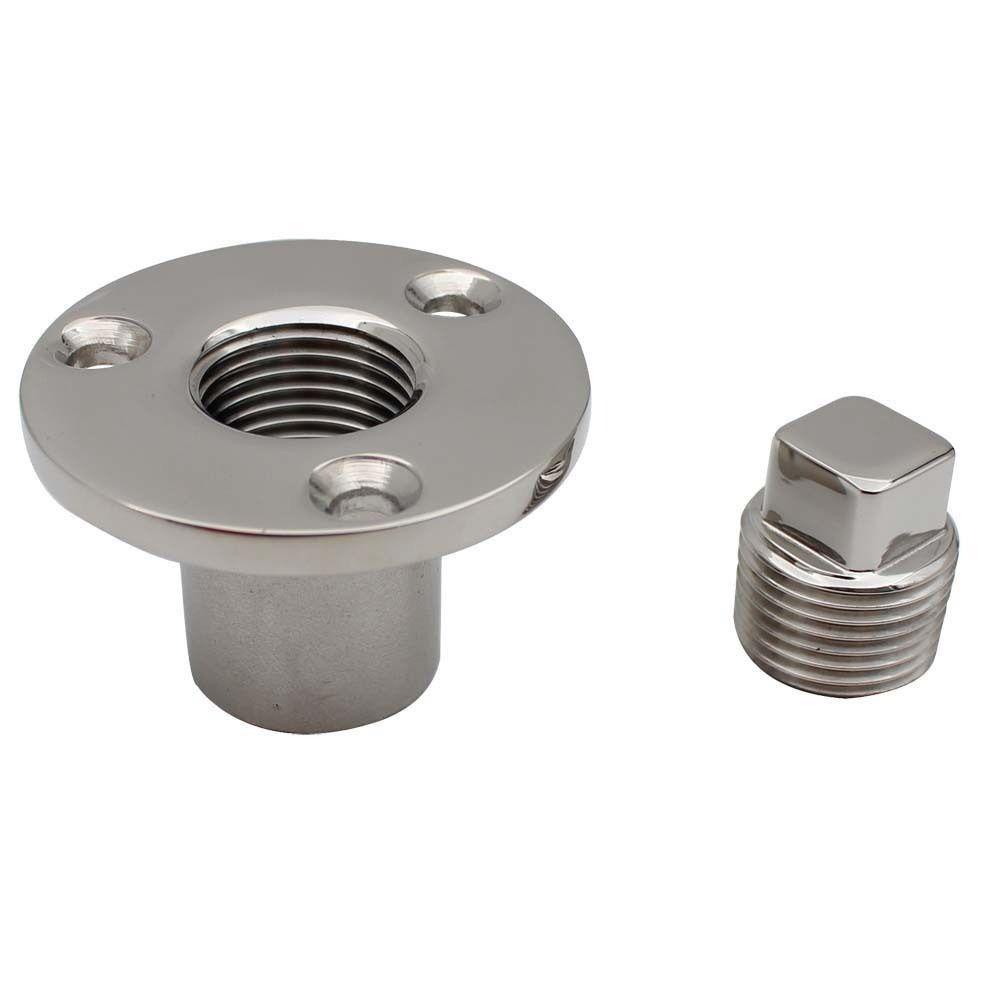 Preva Marine Drain Plug Stopper 1per2inch Stop Kontak Colokan Saluran Pembuangan Lambung Stainless Steel Universal Bung Lubang Bungs Alat