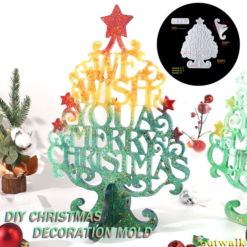 Ornamen Cetakan Kristal Resin Handmade Diy Untuk Dekorasi Pohon Natal