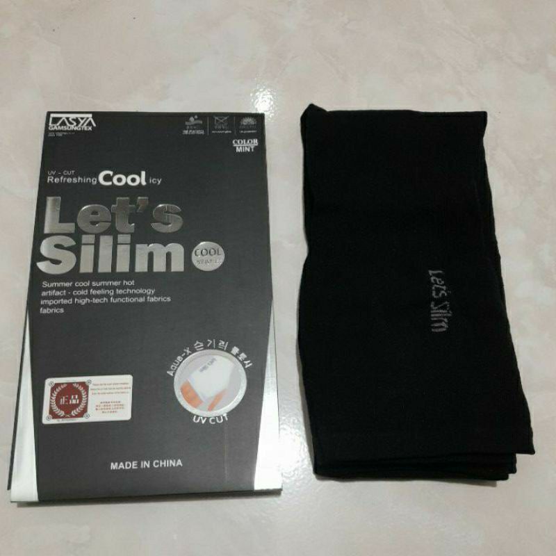 PROMO MANSET TANGAN HANDSOCK MANGSET PELINDUNG TANGAN LETS SLIM Anti UV LEMBUT DINGIN-Hitam kotak