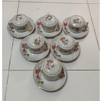 cangkir jadul keramik/cangkir kopi jadul tutup