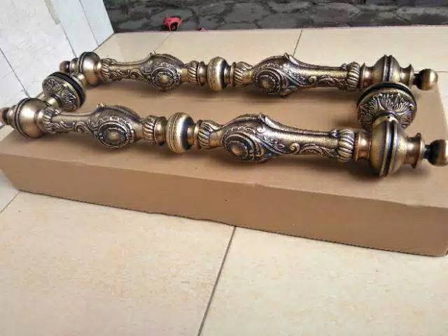 Handle Pintu Rumah Pagar Kuningan Antik Murah Motif Batik 66cm