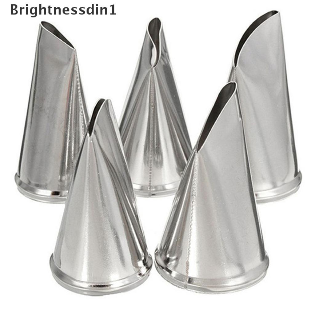 [Brightnessdin1] 5Pcs/Set Rose Petal Metal Cream Tips Cake Decorating Tools Icing Piping Nozzles  #