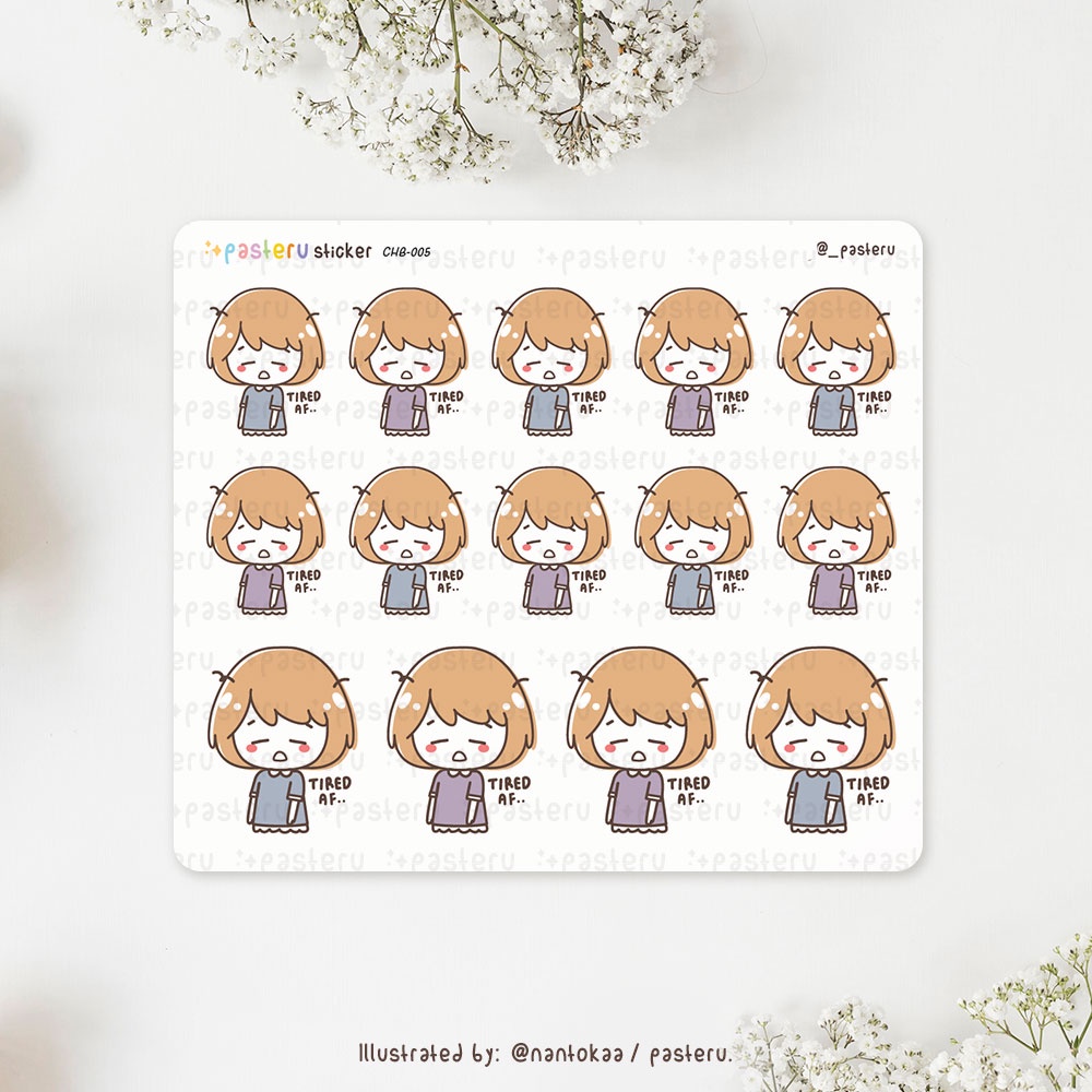 

Kawaii Chibi Tired | Pasteru Planner Journal Sticker