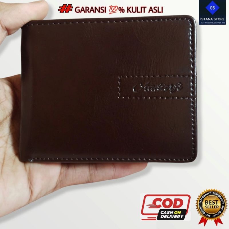 DOMPET PRIA KULIT original/Dompet ARF lipat/Dompet Cowok laki Kulit Premium Dompet Kulit Sapi Asli Tahan Api