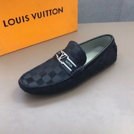 Sepatu lv loafer mirror quality pria casual slip on