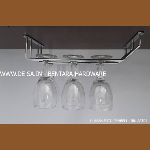 2 Baris Rak Gantung Gelas Wine - 2 Row Wine Glass Hanger Rack