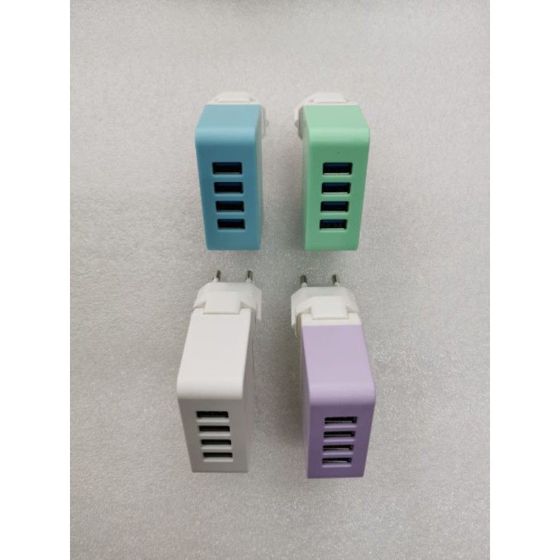 Charger Handphone Usb Travel Adaptor 4 port 5V, 2,4A