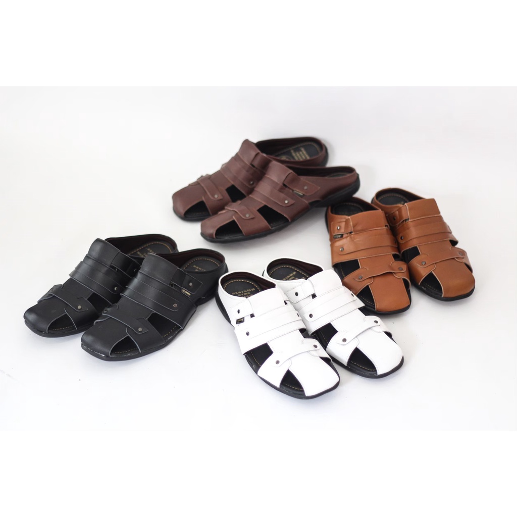 Bustong pria kulit asli-sepatu sandal slide pria lulit-sandal sepatu pria CASUAL~SANDAL PRIA INDIAN