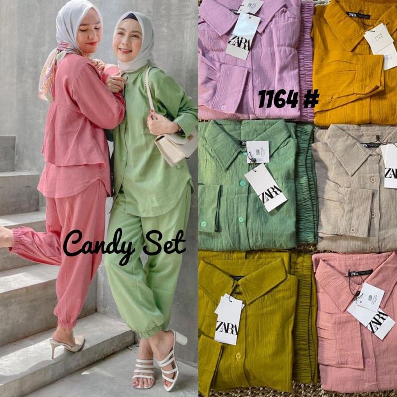 One set Zara terbaru,stelan linen